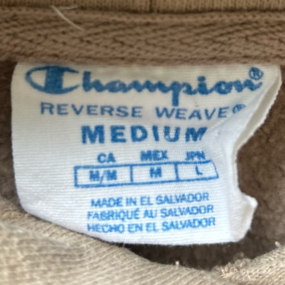 Champion Reverse Weave Hoodie Sweater | Grey/Beige | Womens Size Medium - Picture 4 of 4